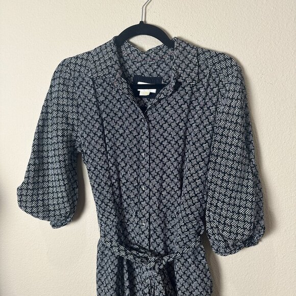 MAEVE for Anthropologie Myka Black Print Wide Leg Jumpsuit with Tie Size 8 - Picture 4 of 12